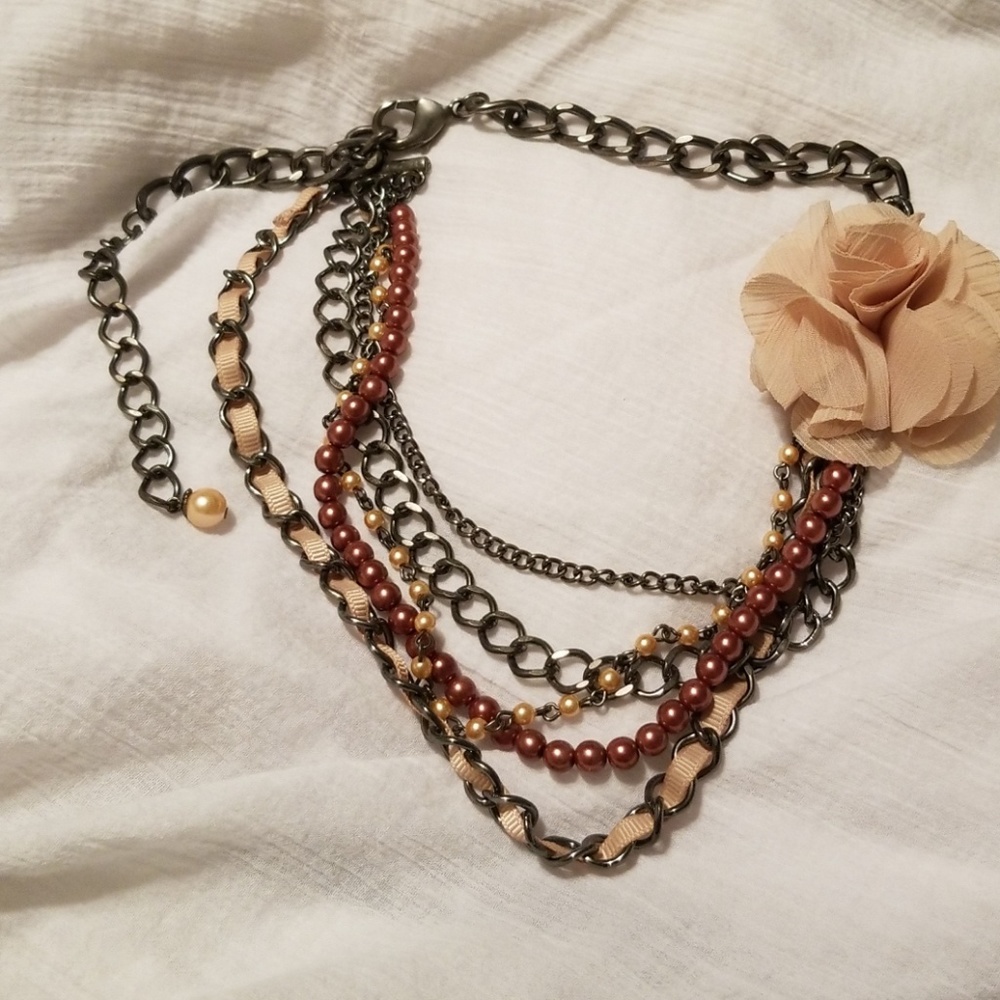 Multistrand statement necklace